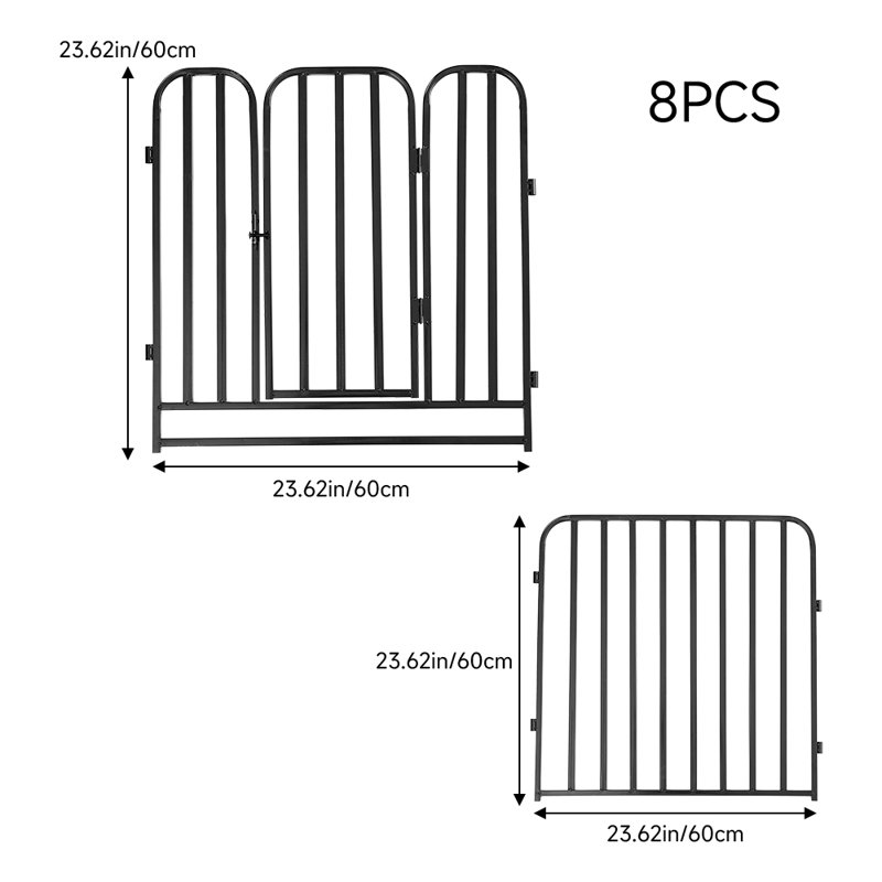 60cm H Iron Exercise Pen, 60cm H x 60cm W x 60cm D