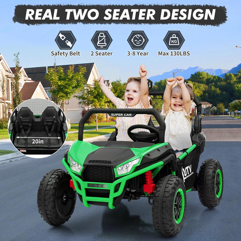 24V Blue and Black Off-Road Kids UTV with Remote Control
