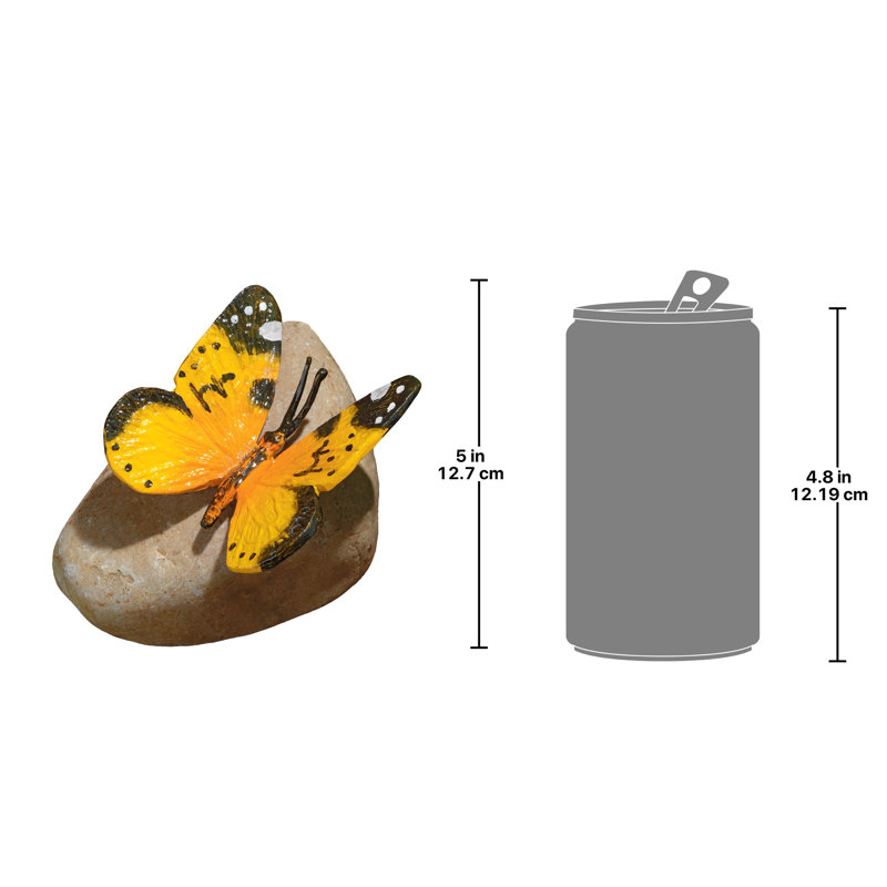 Butterflies on Rocks Yellow Mocker Swallowtail Statue