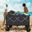Chariot utilitaire robuste pliable d'une capacité de 360 lb - Roues tout-terrain silencieuses, poignée réglable et porte-gobelets pour le camping, le jardinage, le pique-nique, le sport-113447402