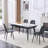 55'' - 79'' Extendable Sintered Stone Dining Table Set with Hidden Extension Leaf and Metal Legs-22884924-22884922