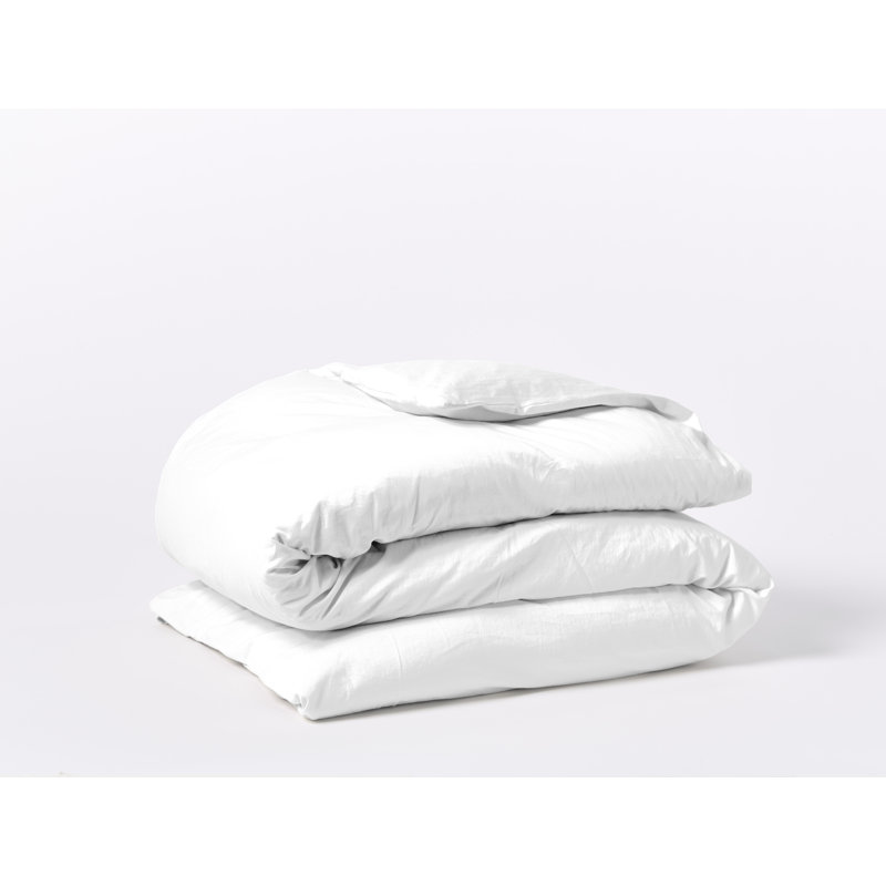 Relaxed Sateen Duvet Cover, Alpine White, Twin Duvet Cover