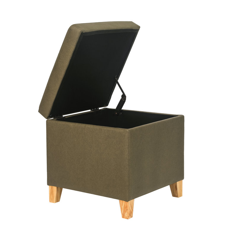 Repose-pieds avec repose-pieds en similicuir, Polyester vert