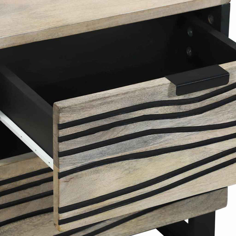 Bedside Cabinet 2 Pcs 40 X 33 X 46 Cm Solid Mango Wood, White