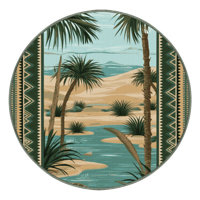 Washable Desert Oasis Southwestern Area Rug