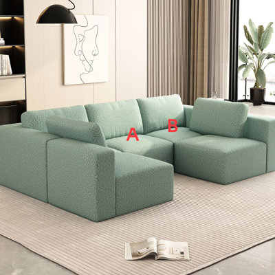 Modular With Chaise And . Sleeper Compressed Foam Spring. Modern Comfortable. No Installation Difficulties 104.32*70.86 In . U Shaped Chaise. Memory & Installation. Comfort