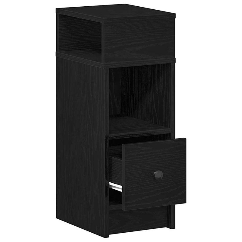 Rozario 25cm W Manufactured Wood Bedside Table, Black, 2