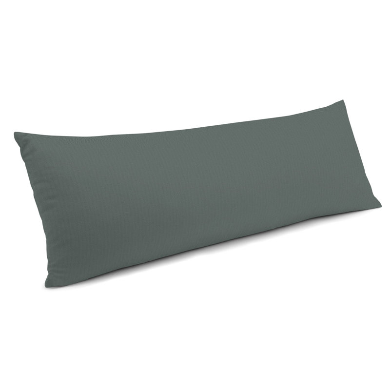 Pale Blue Linen Large Lumbar Pillow, 12" x 24", Charcoal, Pillow Cover Only - No Insert