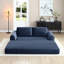 Canapé-lit convertible 2 en 1 pliant, canapé-lit en velours côtelé moderne avec 2 * coussins, canapé-lit modulaire sans dossier avec lit escamotable Futon, canapé-lit modulaire pliant pour le salon, bleu-1908548648
