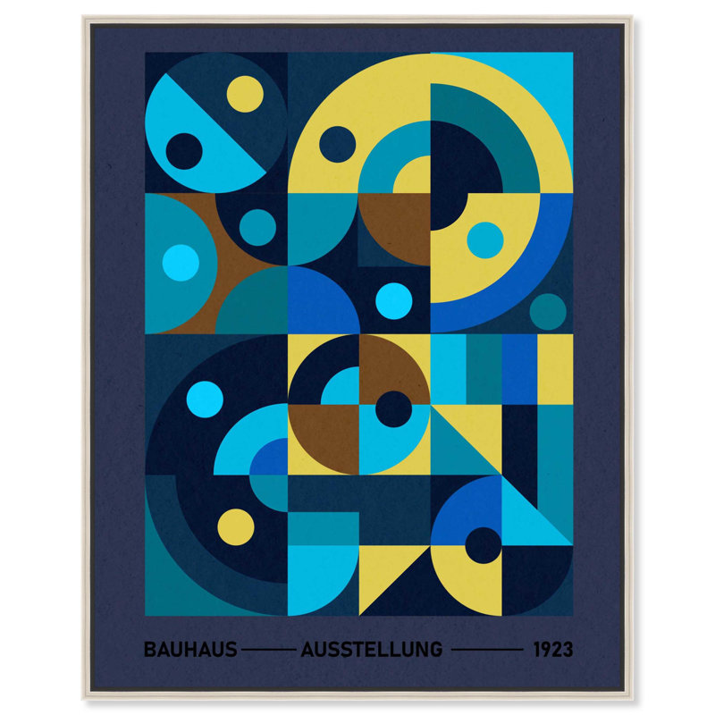 Toile Bauhaus par Art Remedy, H 21 po x l 17 po, Cadre flottant, Noir