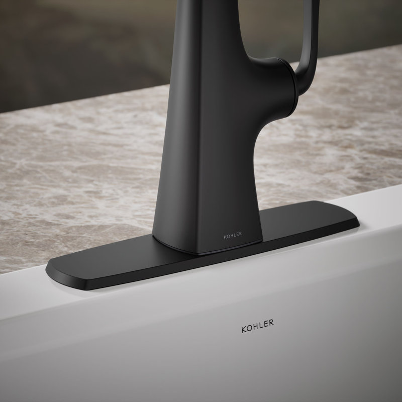 Écusson de robinet de cuisine Graze, Noir mat