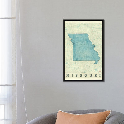 « missouri map », reproduction d’impression sur toile
