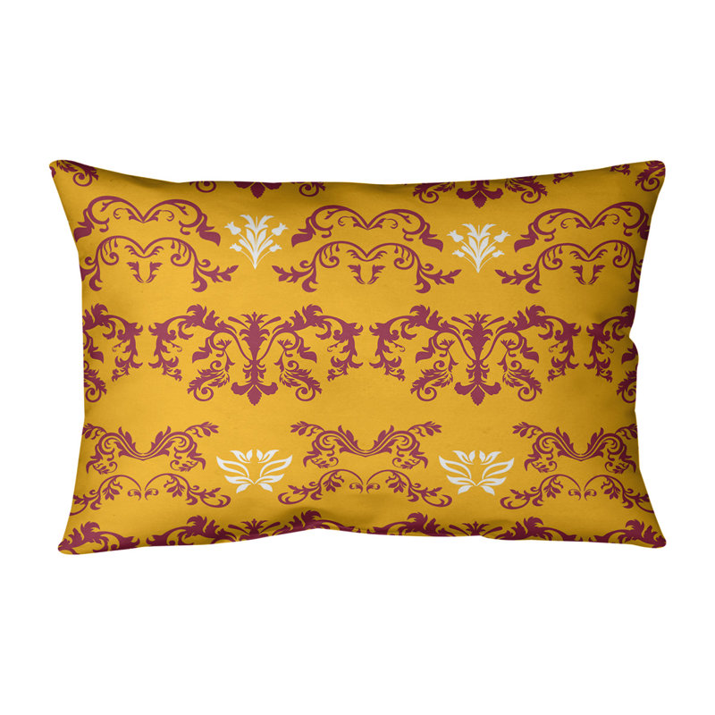Housse de coussin rectangulaire Arizona Football Baroque, Simili daim, Rouge / jaune / blanc