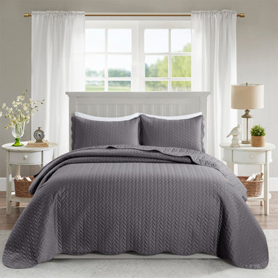 Ensemble de couvre-lit gaufré de qualité supérieure avec taies d'oreiller assorties
