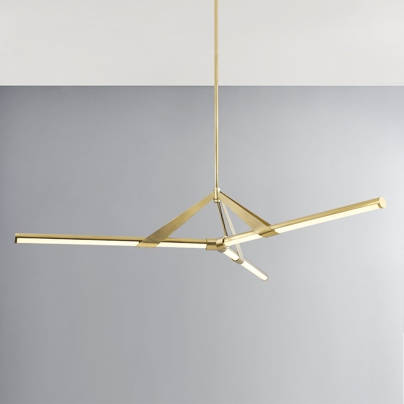 JONAS 3 LIGHT CHANDELIER, Aged Brass, 10" H x 62" W x 62" D