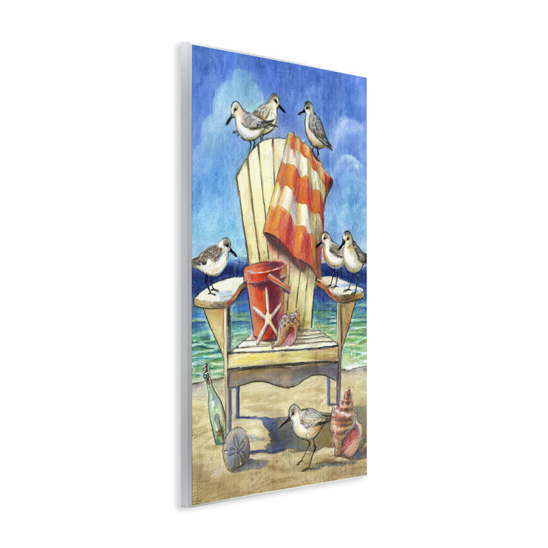 «Summer Beach Chair Seagulls» par Geoff Allen, H 19 po x l 13 po