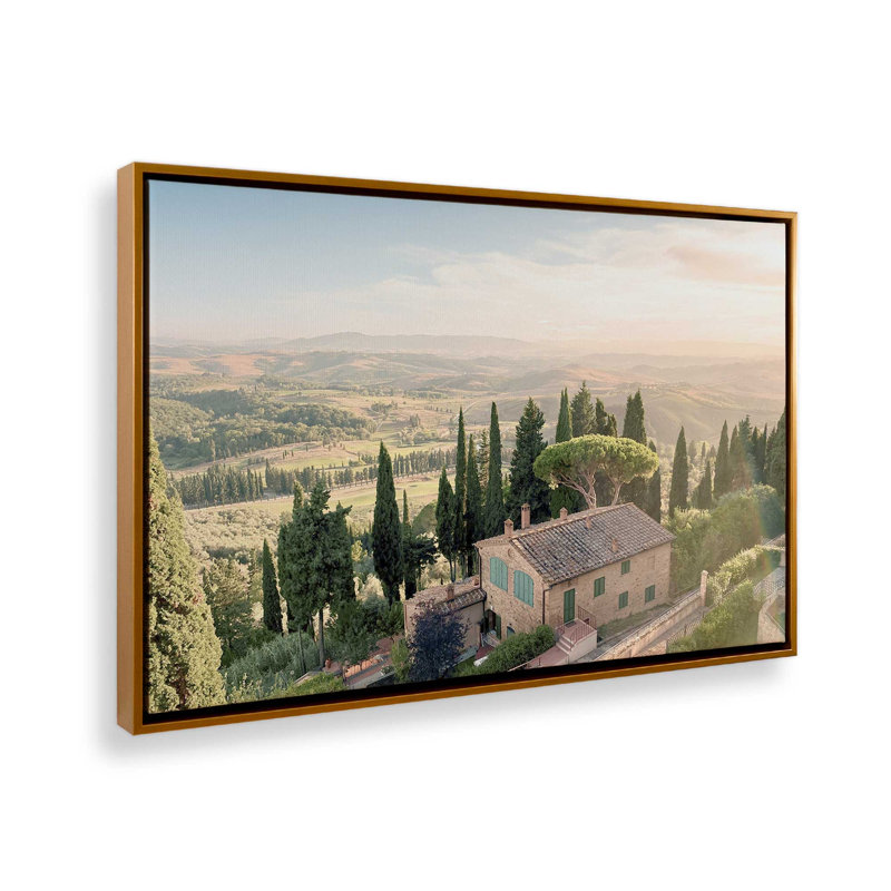Impression sur toile Tuscan Glow, 20 po x 30 po, Cadre flottant doré poli