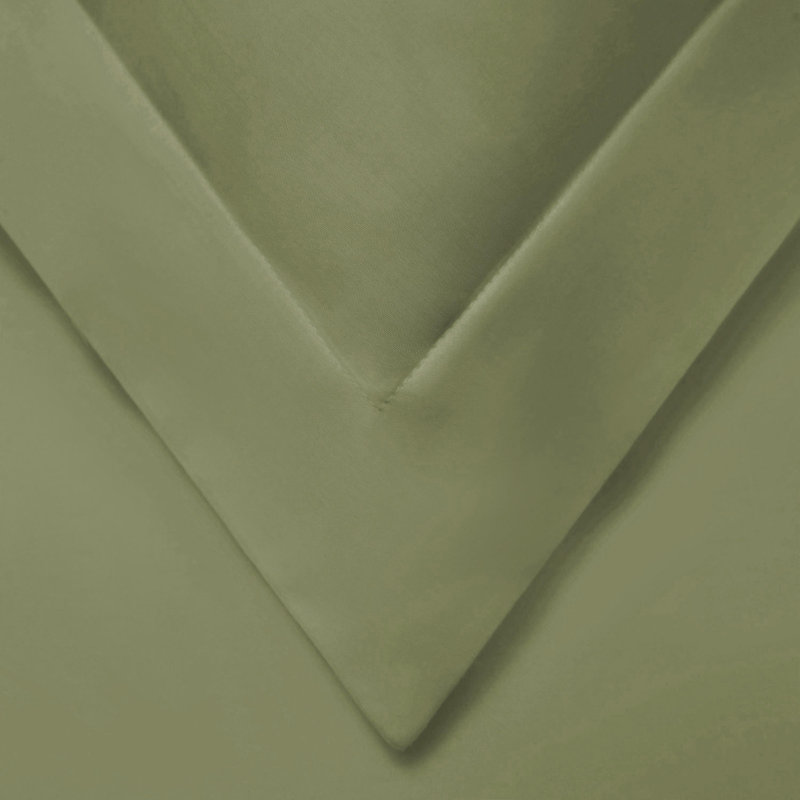 Aniello Cotton Blend 600 Thread Count Solid Duvet Cover Set, Full/Queen Duvet Cover + 2 Standard Shams, Sage