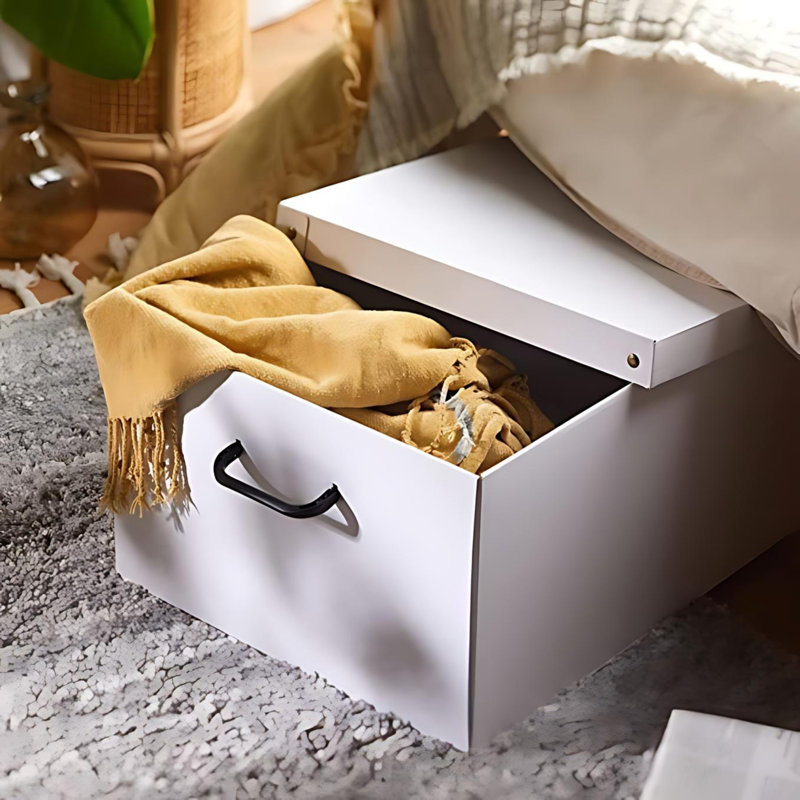 Boîte de rangement: moyenne - blanc