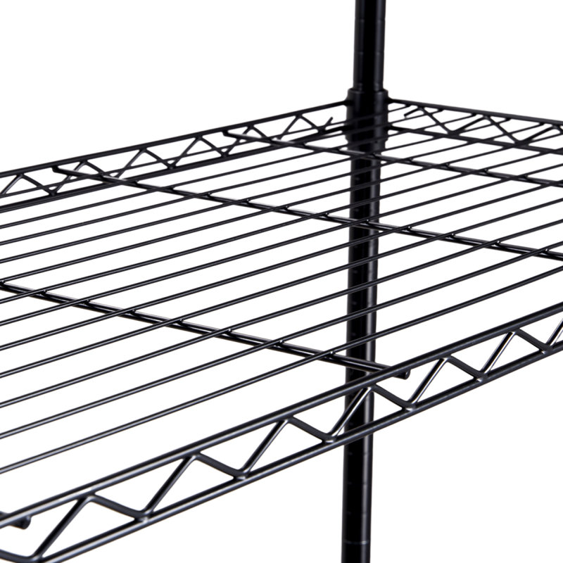 Storage Shelving Unit With Wheels, 4-Tier Adjustable, 700 Lbs Capacity, Heavy Duty Garage Shelves Organizer Wire Rack, Black, For Kitchen Pantry Basement Bathroom