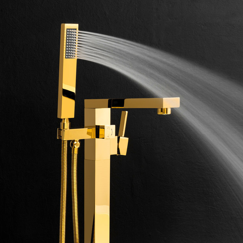 Single Handle Floor Mounted with Handshower, Titanium Gold