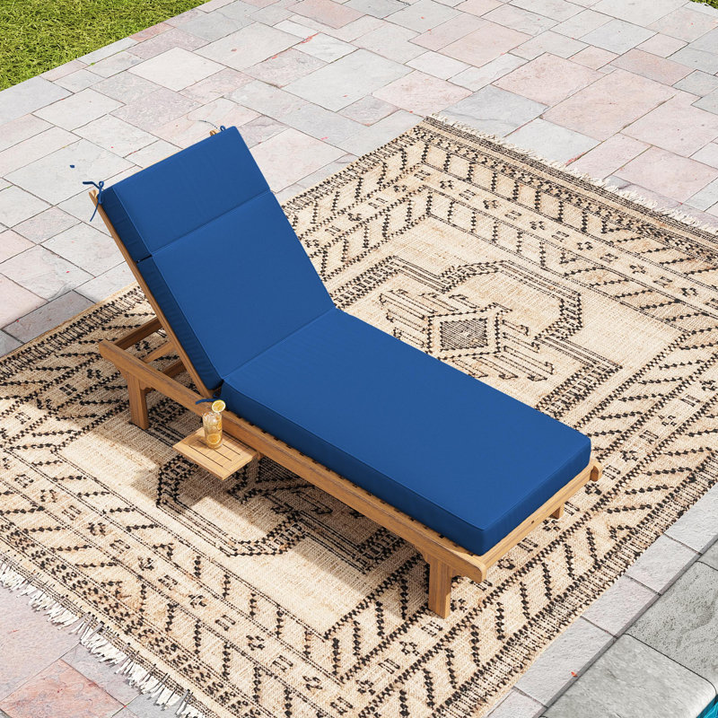 Coussin de chaise longue d'extérieur 4 po Wynee (1 pièce), Bleu, 72" W x 21" D 