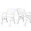 Two Piece Arm Chair With Graceful Scroll Design, Classic Pattern, Legs, Cast Aluminum Construction, Floral Accents, White Hue, 25.92 Width, 22.56 Depth, 35.36 Height, Assembly Needed Of 2 Traditional