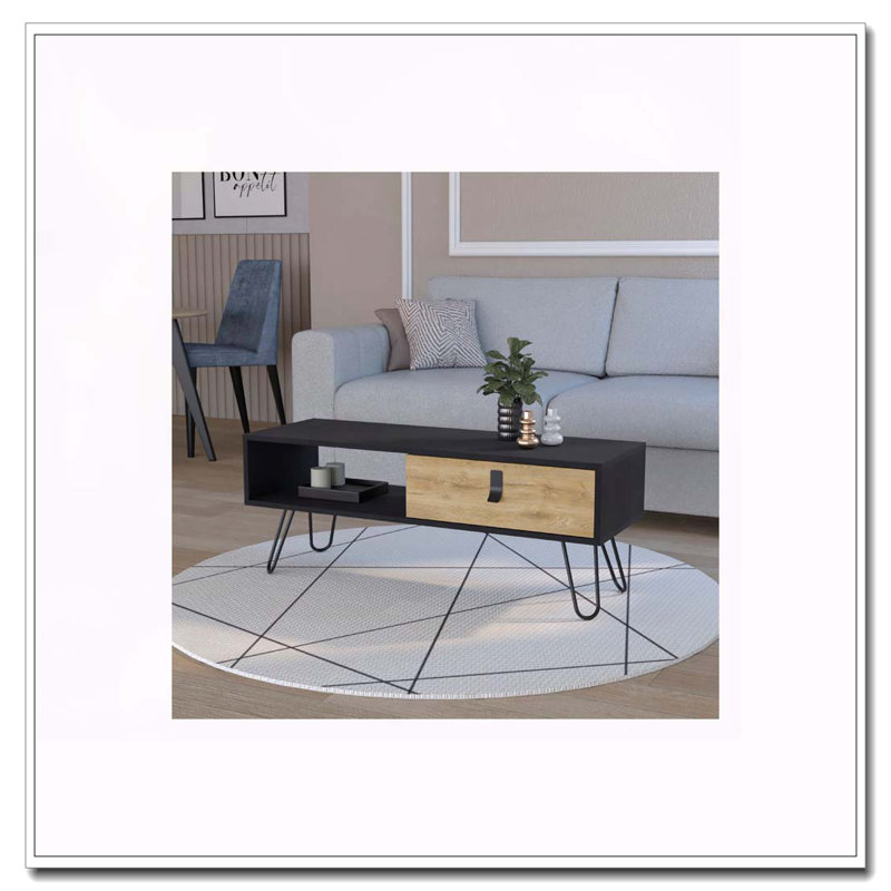 Table basse noire et Macadamia