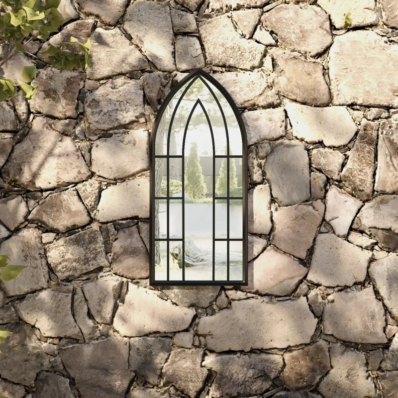 Miroir de jardin vidaXL, H 39,37 po x l 17,72 po, Noir