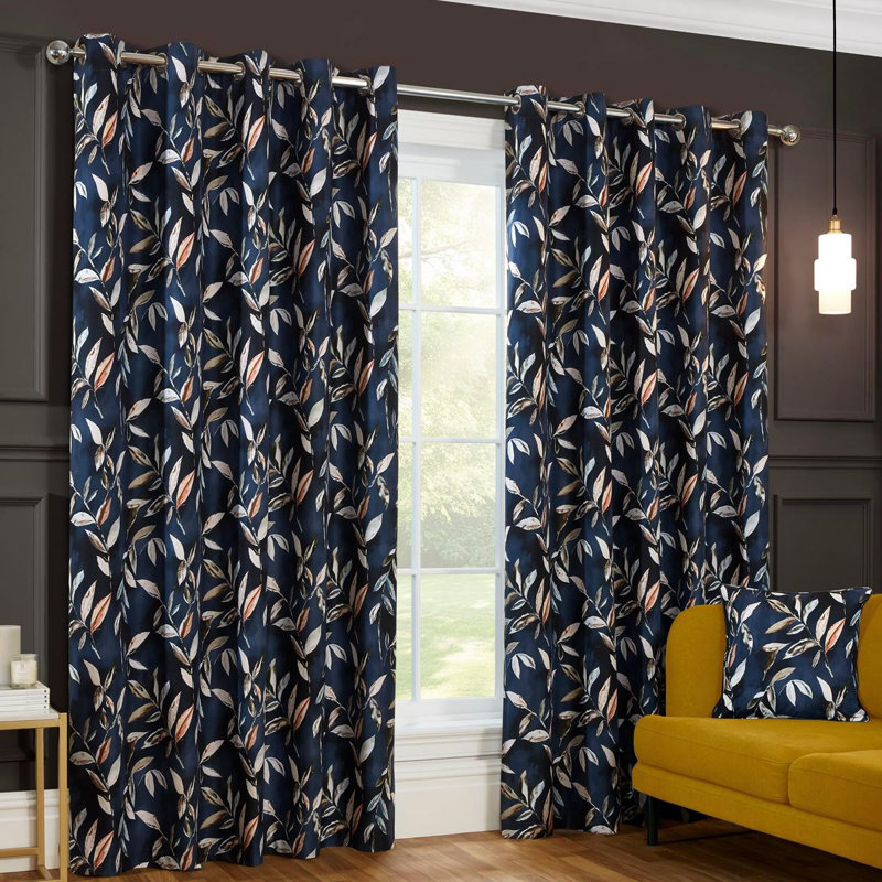 Blackout Curtain Panel Pair, 116.84cm Width x 137.16cm Drop, Blue
