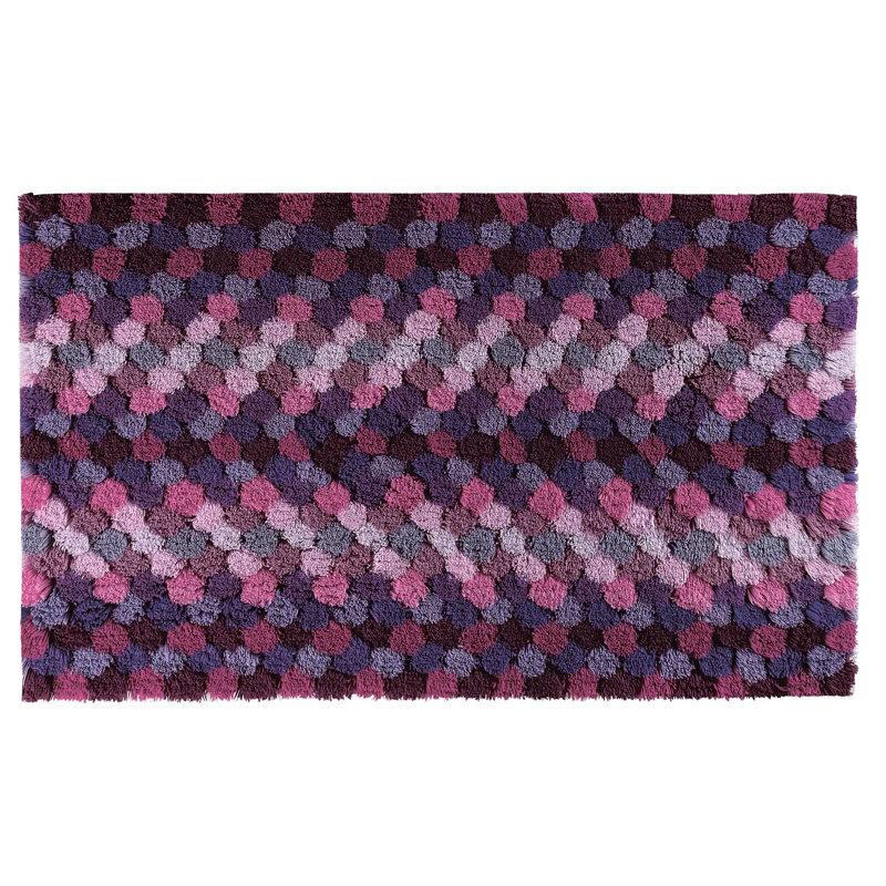 Color Bubble Geometric Rectangle Bath Rug, 20" W x 31" L, Pink