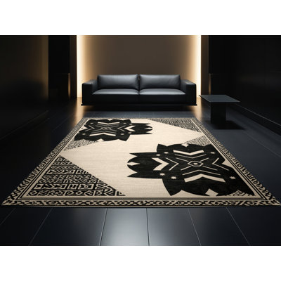 Tapis marocain beige lavable à la machine Bemott