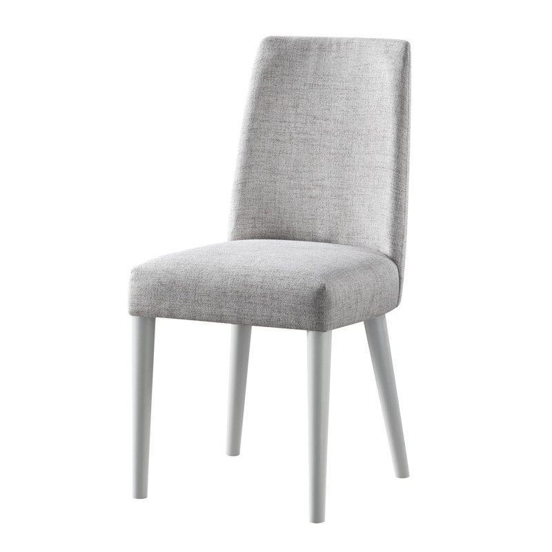 Chaise d'appoint en tissu gris - construction en bois massif, sièges élégants avec revêtement de siège et structure de pieds