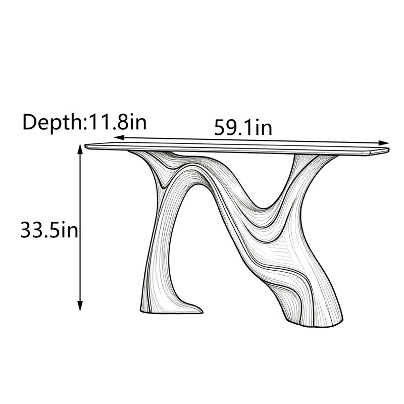 Console Modern Light Luxury, Blanc, White, White, 33.5" H x 59.1" W x 11.8" D