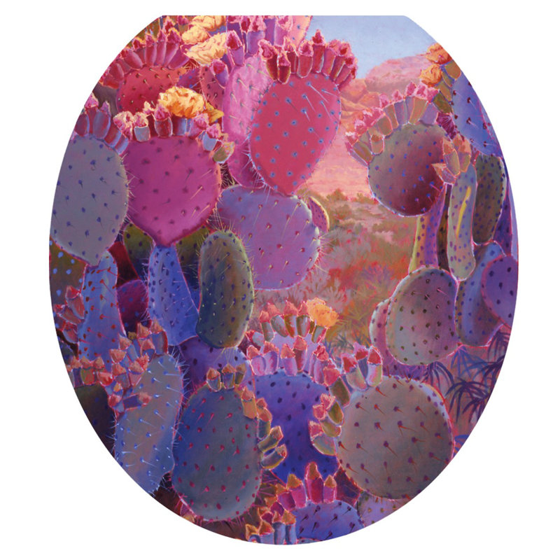 Décalcomanie de siège de toilette Southwestern Desert Cacti - couvercles de toilette en vinyle, Rond