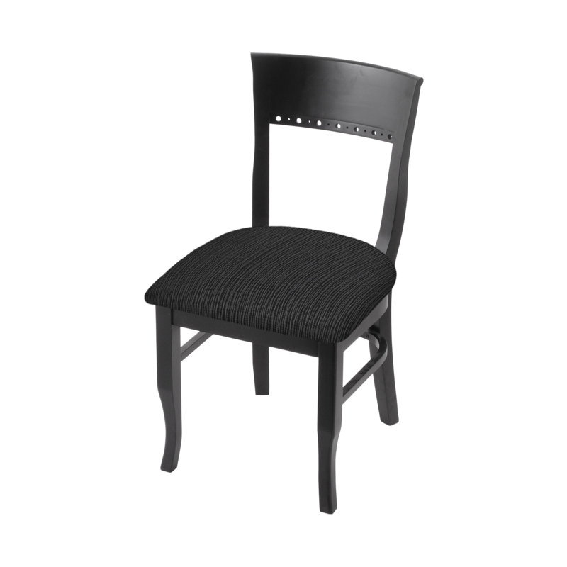 Hampton 19.25'' H Upholstered Beech Side Chair, Black, Graph Coal
