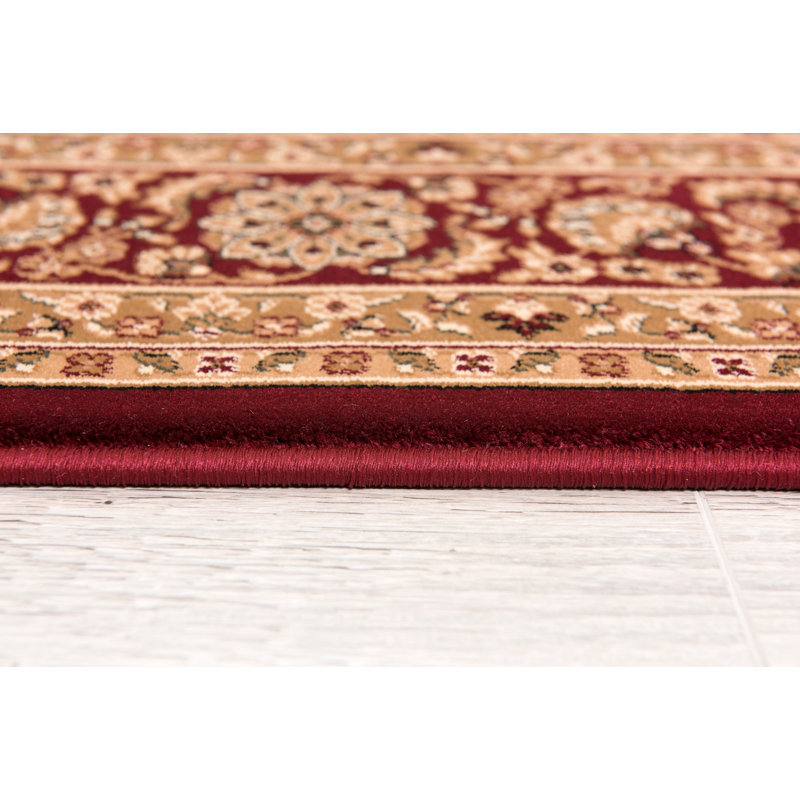 Rug Branch Aseel 2' x 4' (2'3" x 4') Red/Black Persian Medallion Indoor Doormat Rug, Traditional, Low Pile, Stain-Resistant Entry Carpet - Front Door, Mudroom, Hallway and Kitchen