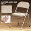 Metal Folding Chairs with Linen Cushion Foldable Chairs Beige