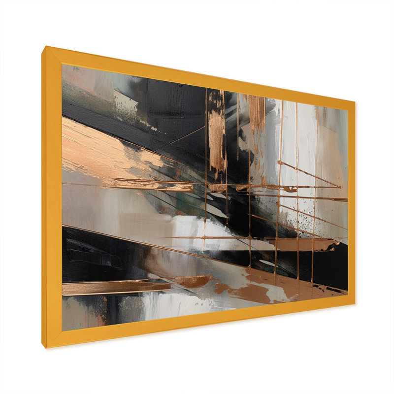 Brown And Black Beyond Boundaries III - Abstract Wall Art Prints, Gold Picture Framed, 34" H x 44" W