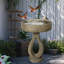 Bol à bain de jardin en plein air pour jardin d'oiseaux, bains d'oiseaux autoportants et mangeoire à oiseaux pour l'extérieur