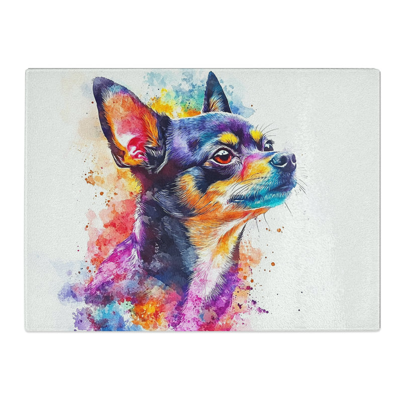 Chihuahua Dog Vol.4  Glass Chopping Board