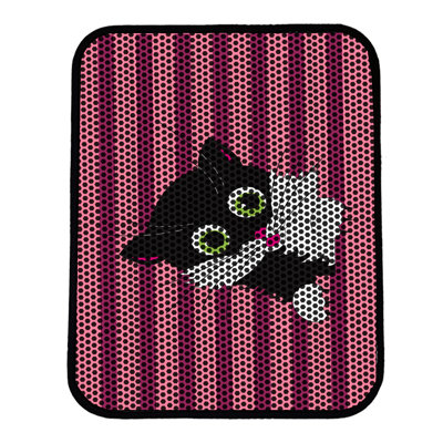 Tapis pour litière de qualité supérieure, 18 po x 24 po | 50% PVC / 50% polyester, lavable à la machine et passer l'aspirateur | Conception durable et facile à nettoyer pour les propriétaires d'animaux de compagnie | Protégez vos planchers des dégâts de la litière