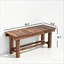 Banc d'extérieur en bois massif avec tablette de rangement pour patio