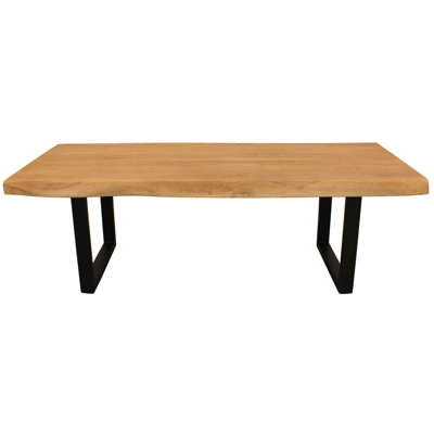 Sycamore Rustic Solid Wood Coffee Table With Live Edge In A Natural Finish