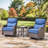 Wickes 3 Piece Patio Set Outdoor Wicker Glider Rocking And Swivel Chairs With Cushions-110860484-110860485