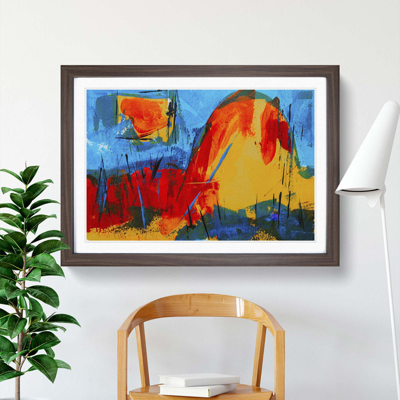 Abstract Vol.40 by S.Johnson - Framed Print, 27cm H x 36cm W x 2cm D, Walnut Framed