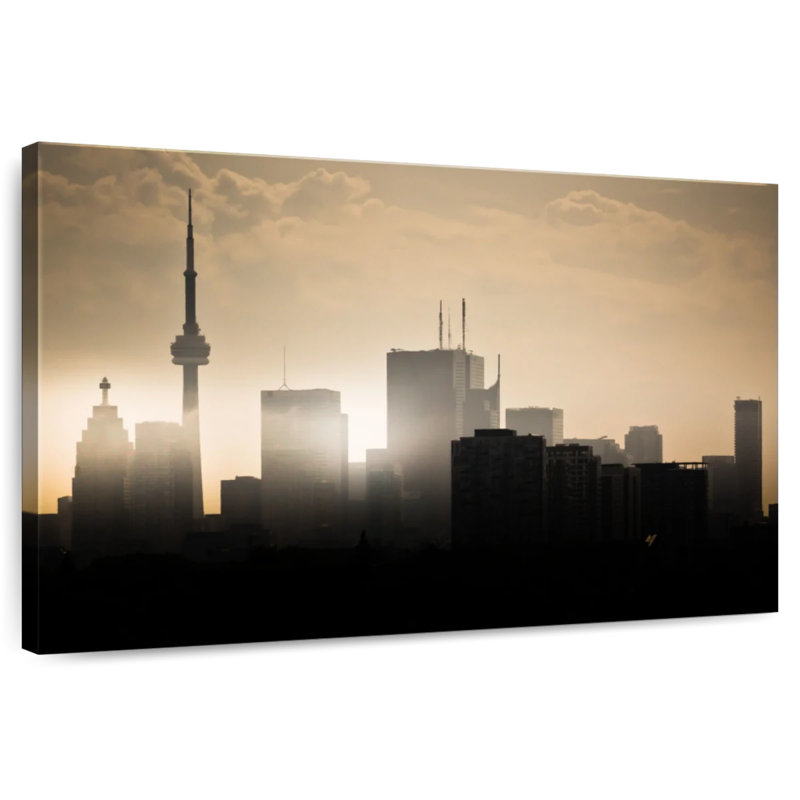 Silhouette de Sirci Toronto Skyline Sunset, H 24 po x l 36 po