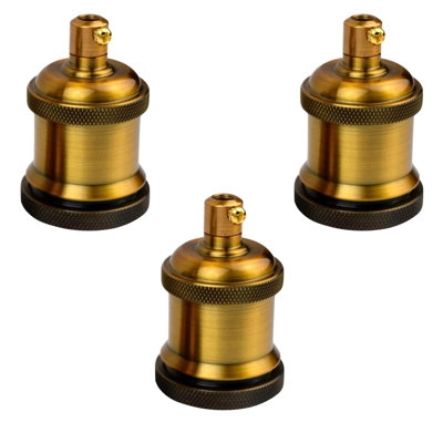 E26 Vintage Lamp Socket Edison Pendant Light Socket Replacement, Retro Hanging Lamp Holder with Heat Resistant Ceramic Core, 250V 60W Max for Industrial, Decorative DIY Lighting (3 Pack)