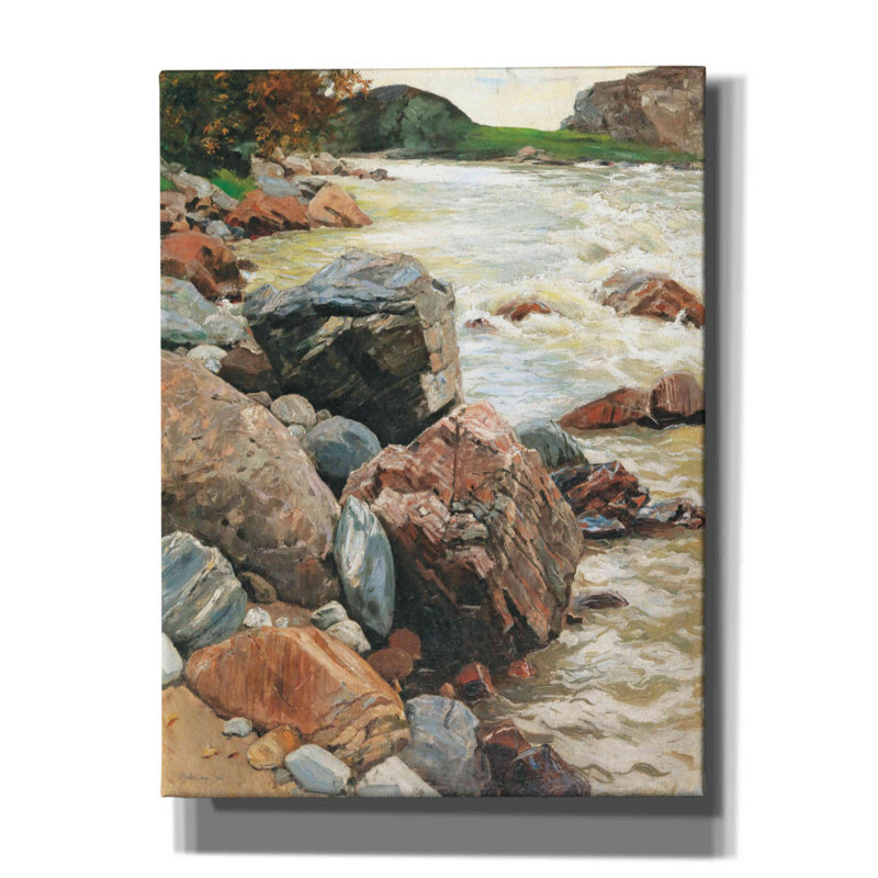 River Rocks par Stellar Design Studio - peinture sur toile tendue, H 16 po x l 12 po x P 0,75 po