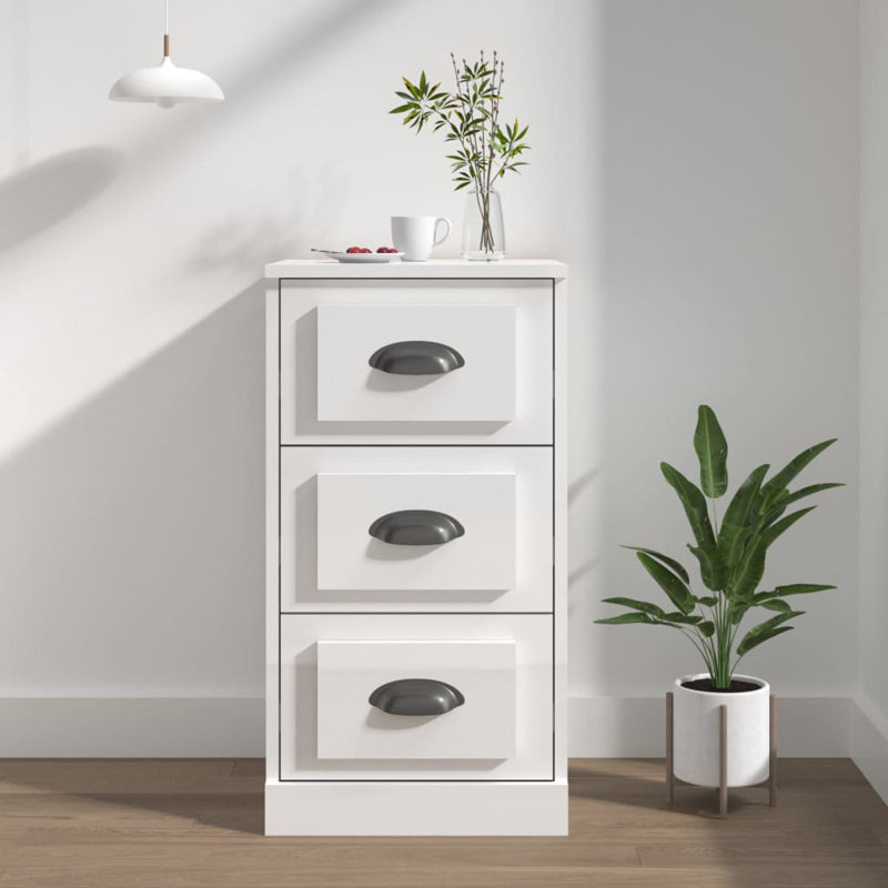 Howells 36 Cm Wide 3 Drawer Sideboard, High Gloss White